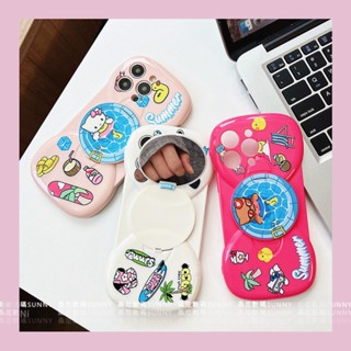 เคสโทรศัพท์มือถือกระจก ลายคิตตี้ Kuromi สําหรับ iphone 14 13 11 12 pro max