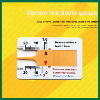 ไม้บรรทัดวัดความลึกยางรถยนต์ เวอร์เนียคาลิปเปอร์ 0-20 มม. แบบพกพา