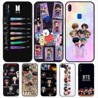 เคสโทรศัพท์มือถือแบบนิ่ม ลายการ์ตูน bt21 สีดํา สําหรับ OPPO A15 A15S A12E A53 A32 2020 A54 4G 5G A73 2020 4G