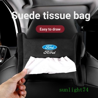 ฝาครอบทิชชู่ในรถยนต์ สําหรับ Ford Ford Suede Car Tissue Cover Focus Fiesta Mondeo MK2 MK3 Kuga MK4