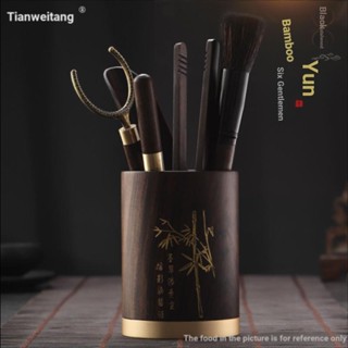 [Rosewood Keeping Pot Pen] [Tea Ceremony Gentleman] Paradise Ebony Tea Ceremony Six Gentlemen ชุดอุปกรณ์หม้อชา ไม้เนื้อแข็ง สําหรับครัวเรือน