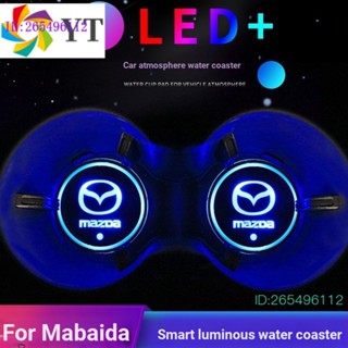 ที่รองแก้วน้ํา LED เซนเซอร์อัจฉริยะ แบบเรืองแสง สําหรับ Mazda CX-4 CX-5 CX7 CX5