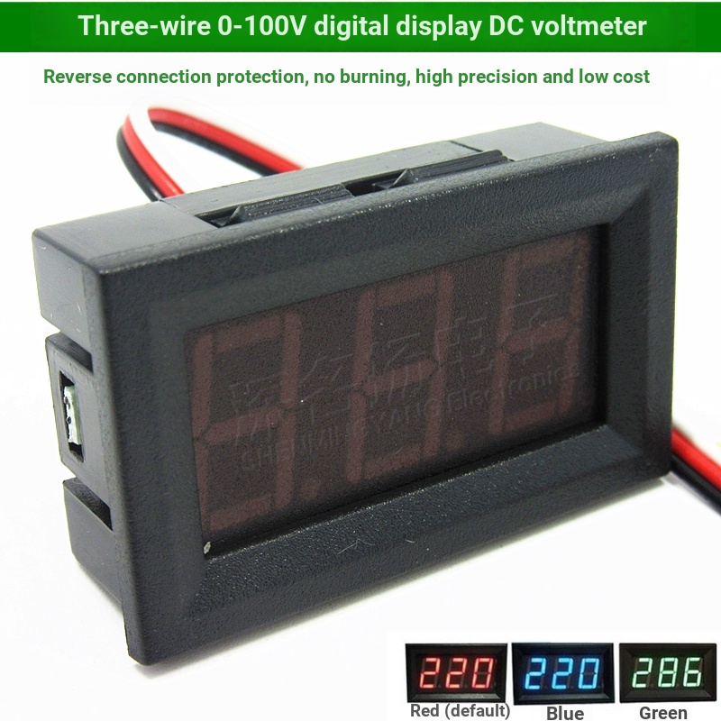 โวลต์มิเตอร์ดิจิทัล หน้าจอ LED 0-100V 10A 50A 100A