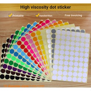 {Dot Sticker} สติกเกอร์ฉลาก สีขาว มีกาวในตัว ทรงกลม สําหรับติดปากหยิบกระดาษ