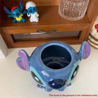 ஐ ஐ ̅ แก้วน้ําเซรามิค ลายการ์ตูน Stitch น่ารัก จุของได้เยอะ แฟชั่นฤดูร้อน สําหรับเด็กผู้ชาย ผู้หญิง