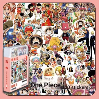 สติกเกอร์ ลายการ์ตูนอนิเมะ One Piece HD มีกาวในตัว สําหรับติดตกแต่งสมุด 120 ชิ้น