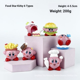 โมเดลฟิกเกอร์การ์ตูนอนิเมะ Gourmet Star Kirby 6 แบบ ของเล่นสําหรับเด็ก