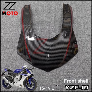 ฝาครอบไฟหน้ารถยนต์ คาร์บอนไฟเบอร์ สําหรับ Yamaha YZF-R1 15-19