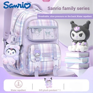 SANRIO กระเป๋าเป้สะพายหลัง ผ้าไนล่อน กันน้ํา ขนาดใหญ่ จุของได้เยอะ น้ําหนักเบา สําหรับเด็กนักเรียนประถม