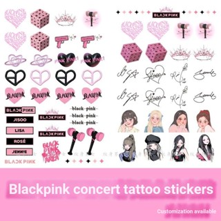 สติกเกอร์รอยสัก กันน้ํา ลาย Blackpink LISA ROSÉ JENNIE JISOO