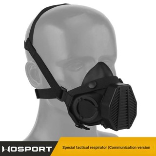 Wosport เครื่องช่วยหายใจยุทธวิธีพิเศษ (เวอร์ชั่นสื่อสาร) พร้อมสายเคเบิลภายนอกสองแบบ หน้ากากไมโครโฟนในตัว