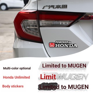 สติกเกอร์ฉลากอลูมิเนียม โลหะ สําหรับติดตกแต่งรถยนต์ Honda Unlimited MUDEN Civic Accord