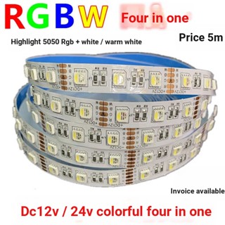 R RGBW แถบไฟ led 12v24V 5050RGB สีขาวอบอุ่น และแถบไฟสีขาว RGBww