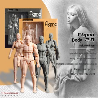 ฟิกเกอร์ Figama 2.0 Body Male Female Skin Tone Gray Deluxe Edition C50 ขยับได้