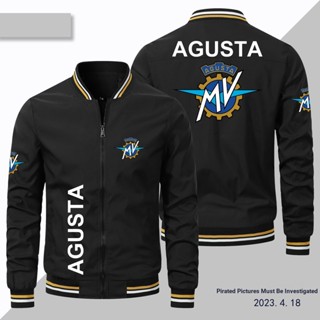 เสื้อแจ็กเก็ตเบสบอล แบบบาง แต่งซิป กันลม ลายโลโก้ Mv Agusta F3-800RC สําหรับขี่จักรยานกลางแจ้ง