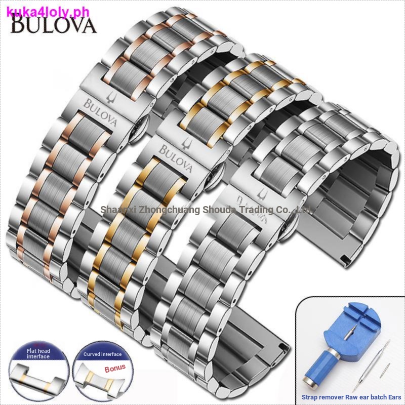 Bulova สายนาฬิกาข้อมือ สเตนเลส หัวเข็มขัดผีเสื้อ 20 22 มม. สําหรับผู้ชาย ผู้หญิง 1207
