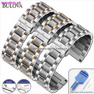 Bulova สายนาฬิกาข้อมือ สเตนเลส หัวเข็มขัดผีเสื้อ 20 22 มม. สําหรับผู้ชาย ผู้หญิง 1207