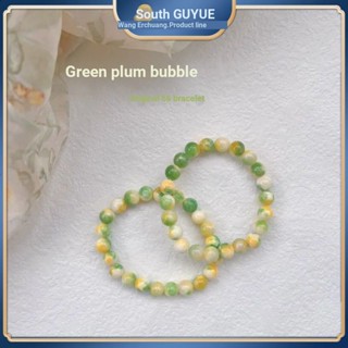 {Green Plum Bubble} สร้อยข้อมือหยก สไตล์เวลแฟร์ ของแท้ ออกแบบดี ของขวัญแฟนสาว ฤดูร้อน สด สร้อยข้อมือ สําหรับผู้หญิง