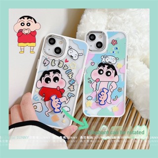 เคสโทรศัพท์มือถือ กันกระแทก ลายการ์ตูนชินจัง หมุนได้ สําหรับ iphone 14 13 11 12 pro max