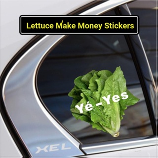 สติกเกอร์ ลาย Chebaishi Lettuce Make Money สําหรับตกแต่งกระจกรถยนต์