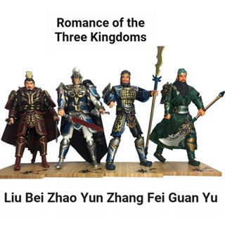 T โมเดลฟิกเกอร์ 1/10 Romance of the Three Kingdoms Zhao Yun Guan Yu Zhang Fei Liu Bei Five Tiger ขยับได้