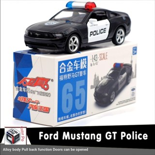 โมเดลรถยนต์ตํารวจ Caipo FORD FORD Mustang GT 1: 43 โลหะผสม ของเล่นสําหรับเด็ก