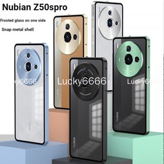 เคสโทรศัพท์มือถือ กรอบโลหะ กันกระแทก กึ่งโปร่งใส หรูหรา สําหรับ Nubia Z50S Pro Nubia z50spro