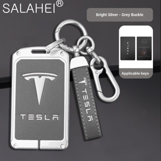 เคสกุญแจรีโมทรถยนต์ โลหะผสมสังกะสี สําหรับ Tesla Model 3 Model Y