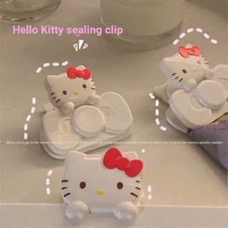 ❤คลิปปิดผนึกขนมขบเคี้ยว❤ Xiaohongshu คลิปซีลแม่เหล็ก ลาย Hello Kitty น่ารัก สําหรับติดตู้เย็น อาหาร ขนมขบเคี้ยว