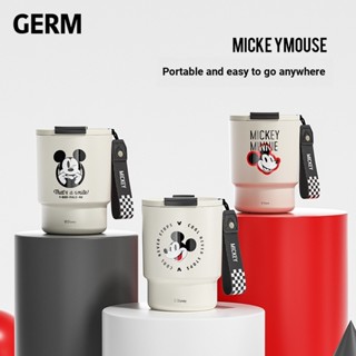 Germ Disney Mickey แก้วกาแฟสเตนเลส 316 ขนาดเล็ก เส้นผ่าศูนย์กลางเล็ก สามถ้วย ฝาปิดไม้ไผ่ เกรด 316