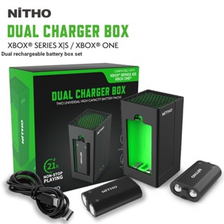 [Nitho] Nitho Xbox Series/One Handle แท่นชาร์จแบตเตอรี่ แบบชาร์จไฟได้ ที่จับแบตเตอรี่ ที่ชาร์จคู่ LED แนวตั้ง ที่ชาร์จแบตเตอรี่