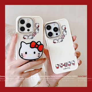 เคสโทรศัพท์มือถือ กันกระแทก ลายการ์ตูนคิตตี้น่ารัก พร้อมขาตั้ง สําหรับ iphone 15 14 13 11 12 pro max