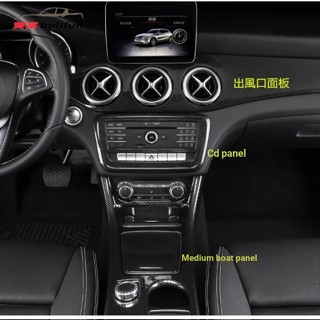 แผ่น CD แผงควบคุมช่องแอร์ด้านหลัง คาร์บอนไฟเบอร์ สําหรับ BENZ A CLA GLA W176 W117 X156