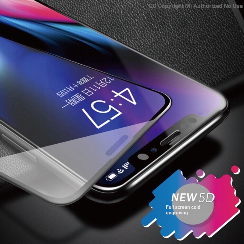 5Dสติกเกอร์กระจกแบบเต็มหน้าจอสําหรับiPhone13 12 11 Pro Max 12 SE2 XR XS i8 i7 Plus