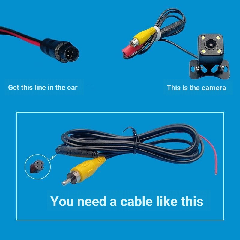 AV Lotus Head to 4-Hole BMW Head Adapter Cable Driving Recorder Modified Reversing Camera Video Adap