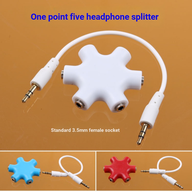 ตัวแยกชุดหูฟังโทรศัพท์มือถือหนึ่งจุดห้าแปลงอุปกรณ์แชร์เสียงคู่อะแดปเตอร์เสียงมีรูพรุน