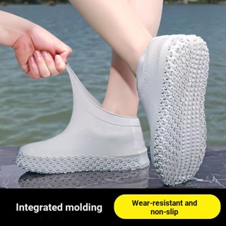 [Silicone Rain Boot Cover] ผ้าคลุมรองเท้าบูท กันฝน ผู้ชาย ผู้หญิง กันฝน กันลื่น หนา ทนต่อการสึกหรอ ซิลิโคน กันน้ํา คลุมรองเท้า วันฝนตก เด็ก บูทกันฝน