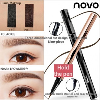 Novo อายไลเนอร์แบบน้ํา ติดทนนาน สีดํา สีน้ําตาล บิ๊กอาย ใช้ง่าย กันน้ํา ไม่เลอะ ปากกาอายไลเนอร์ ลิควิดอายไลเนอร์ ความงาม