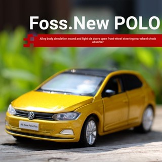 Volkswagen NEW POLO โมเดลรถยนต์ 1: 32 โช๊คอัพล้อหน้า หลัง โลหะ หกเปิด ของเล่น สําหรับตกแต่งรถยนต์