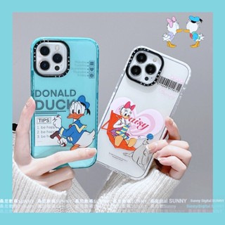 เคสโทรศัพท์มือถือ ซิลิโคนใส หนา กันกระแทก ลายโดนัลด์ดั๊ก เดซี่ สําหรับ iphone 14 13 11 12 pro max XR XS