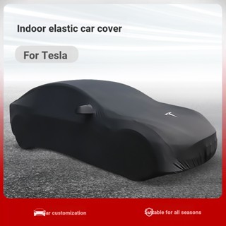 Tesla tesla ผ้าคลุมรถยนต์ ผ้าฝ้าย แบบยืดหยุ่น สําหรับโมเดล 3 ModelY ModelX