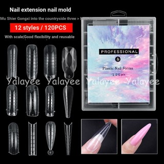 Yalayee [Manicure Tools] แม่พิมพ์คริสตัล สําหรับต่อเล็บ 120 ชิ้น