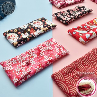 [จัดส่ง 24 ชม.] กระเป๋าผ้าใส่แว่นตา ลิปสติก หมึกกันแดด แบบหนา แบบพกพา สไตล์ญี่ปุ่น สําหรับผู้หญิง