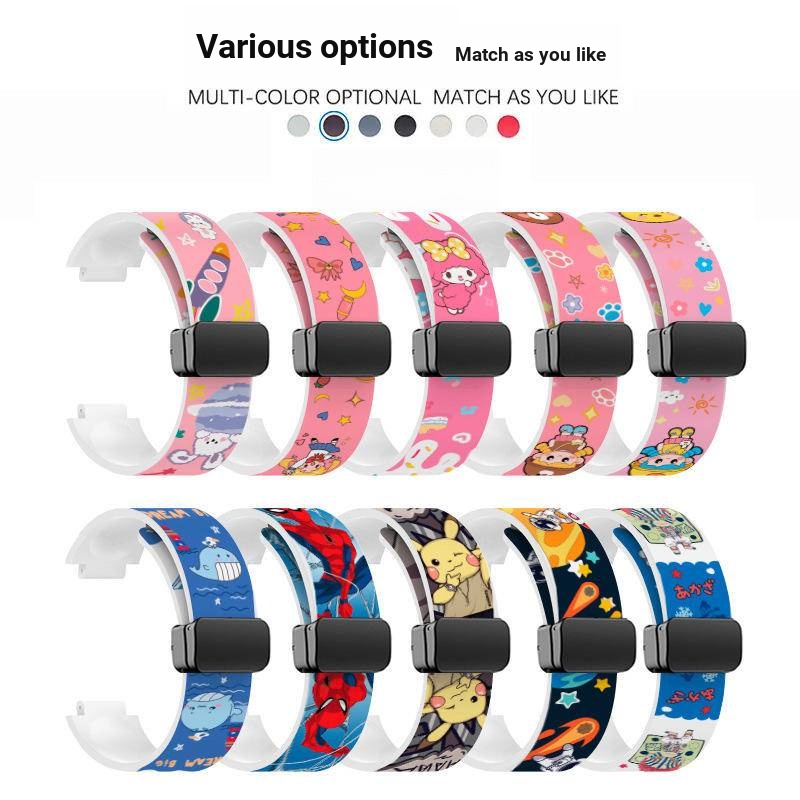 Little Genius Z9 สายนาฬิกาข้อมือซิลิโคน แม่เหล็ก พิมพ์ลายน่ารัก สําหรับ Little Genius Phone Watch Z1