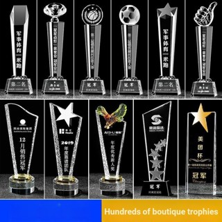 ถ้วยรางวัลเรซินคริสตัล แกะสลักรางวัล สําหรับคนงานขั้นสูง