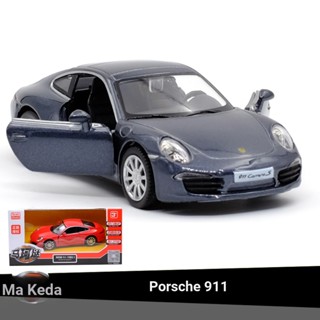 Yufeng RMZ Porsche 911 โมเดลรถสปอร์ตอัลลอย 1: 36 ดึงเปิดหลังได้ ของเล่นสําหรับเด็ก