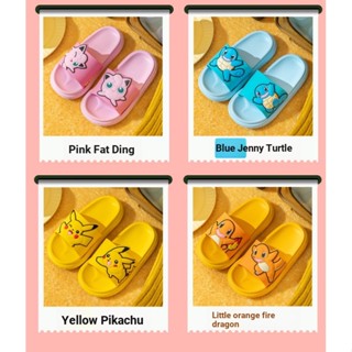 รองเท้าแตะ ลายการ์ตูนโปเกม่อน Pikachu Little Fire Dragon Fat Ding Jenny สําหรับเด็ก