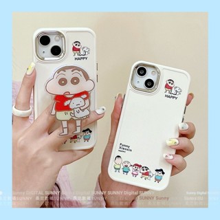 เคสโทรศัพท์มือถือ ลายการ์ตูนชินจังน่ารัก พร้อมขาตั้ง สําหรับ iphone 15 14 13 11 12 pro max