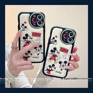 Disney เคสโทรศัพท์มือถือหนัง ลายการ์ตูนมิกกี้เมาส์ สามมิติ กันกระแทก สําหรับ iphone 15 14 13 11 12 pro max