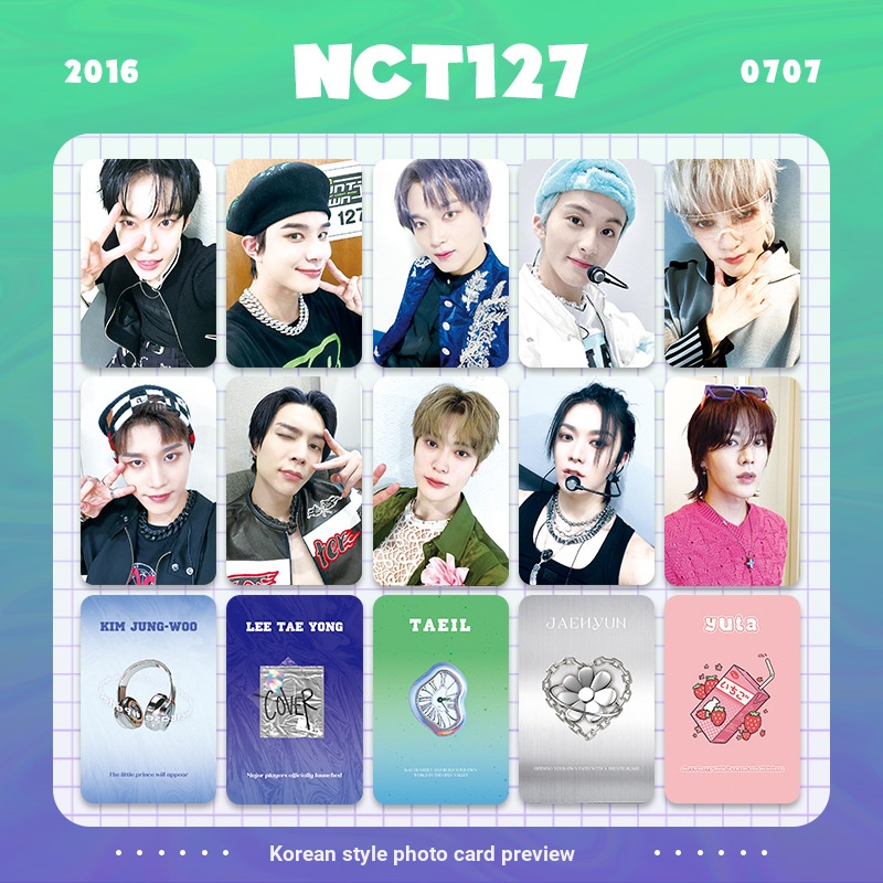 Nct127 โฟโต้การ์ด สไตล์เกาหลี Kai Chan Wen Taiyi Lee Tairong Zheng Jae Hyun Nakamoto Yota Xu Yinghao